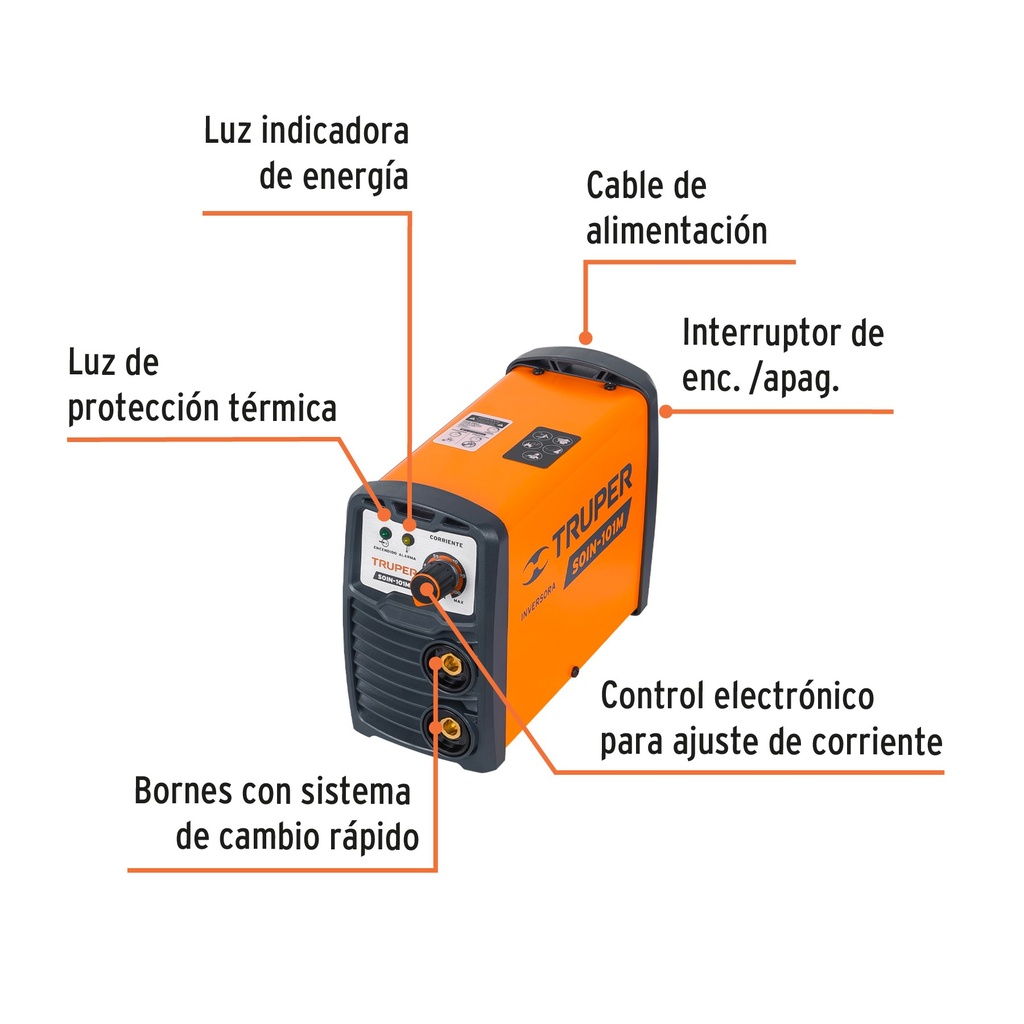Mini soldadora inversora 100 A, 127 V, Truper SOIN-101M