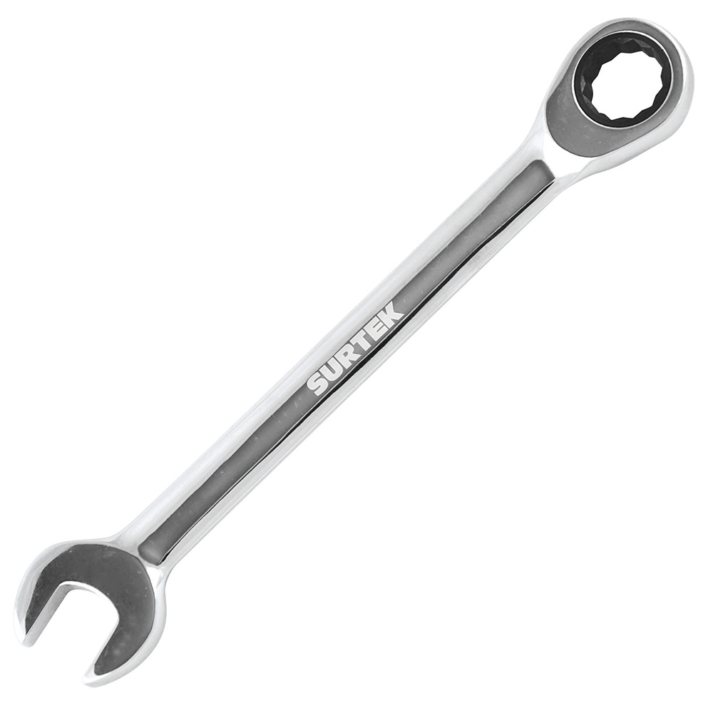 Llave combinada pulido espejo de matraca métrica, 12 puntas, 12mm