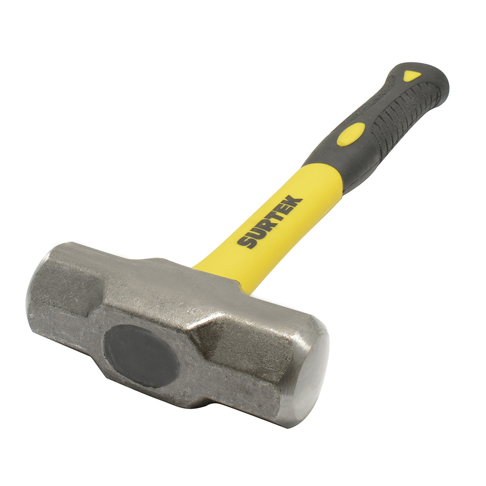 [MARR2FV] Marro octagonal cabeza forjada con mango corto de fibra de vidrio de 12", 2 lb