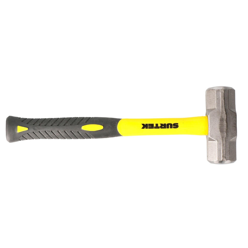 Marro octagonal cabeza forjada con mango corto de fibra de vidrio de 12", 4 lb