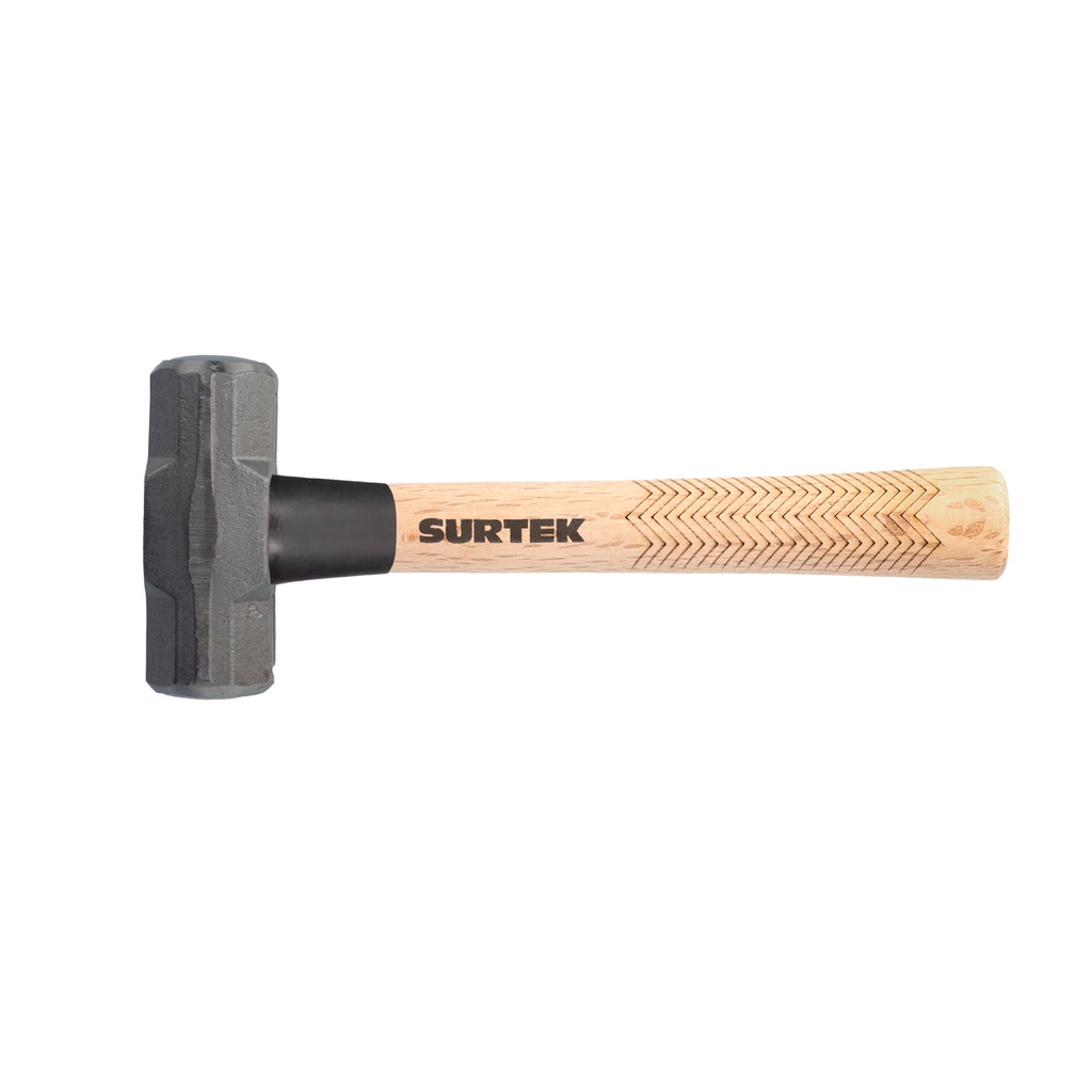 Marro octagonal cabeza forjada con mango corto de madera de 12", 2 lb