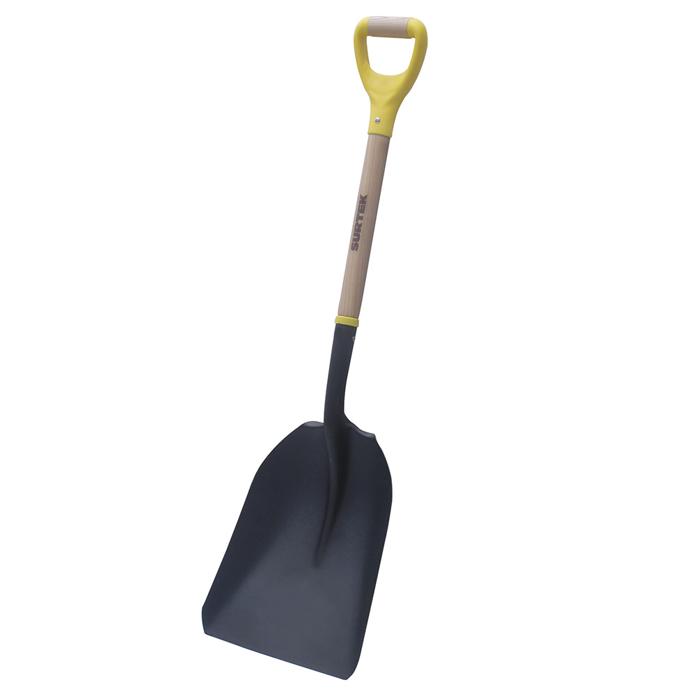 Pala con mango de madera con puño contractor grip, tipo carbonera