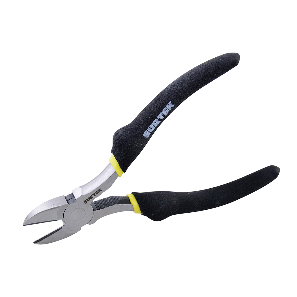 Pinza con mango rubber grip para electricista de 6", corte diagonal