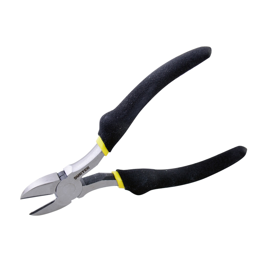 Pinza con mango rubber grip para electricista de 7", corte diagonal