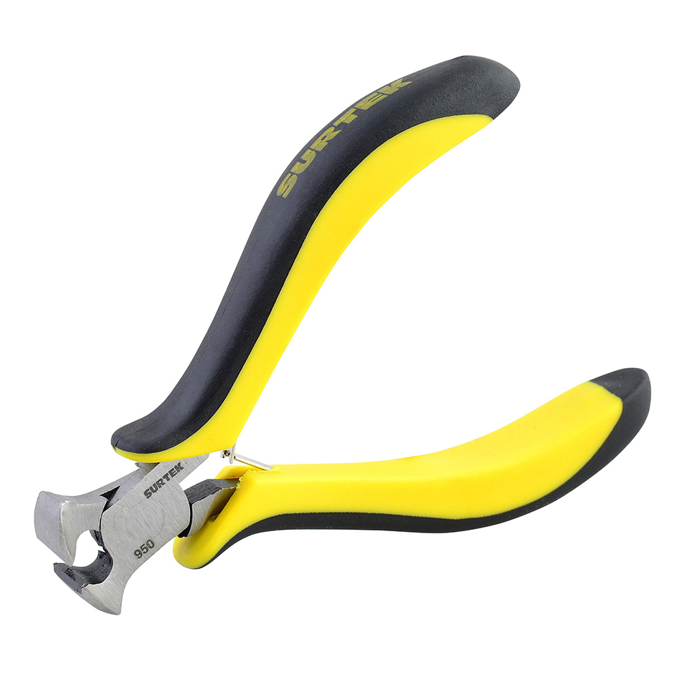 Mini pinza con mango bimaterial para electrónica de 4-1/16", corte transversal
