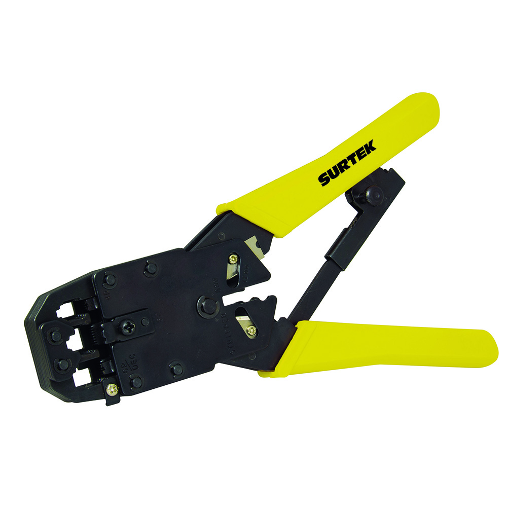 Pinza ponchadora modular 8" para conectores RJ45, RJ12, RJ9