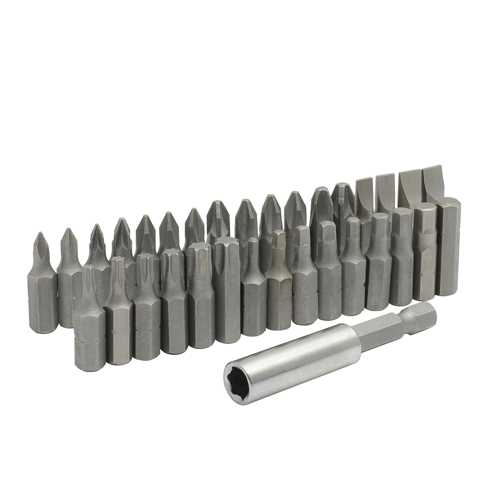 Juego combinado de puntas hexágono de 1/4" con adaptador magnético, 33 piezas