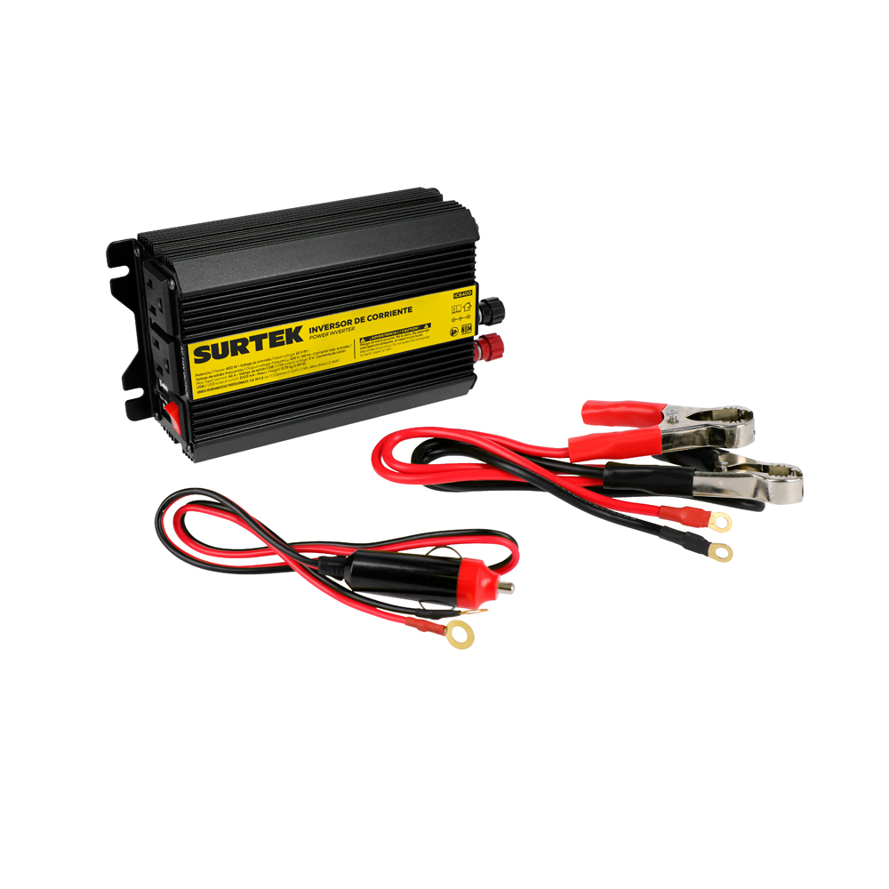 Inversor de corriente 12 V DC - 120 V AC, 400 W
