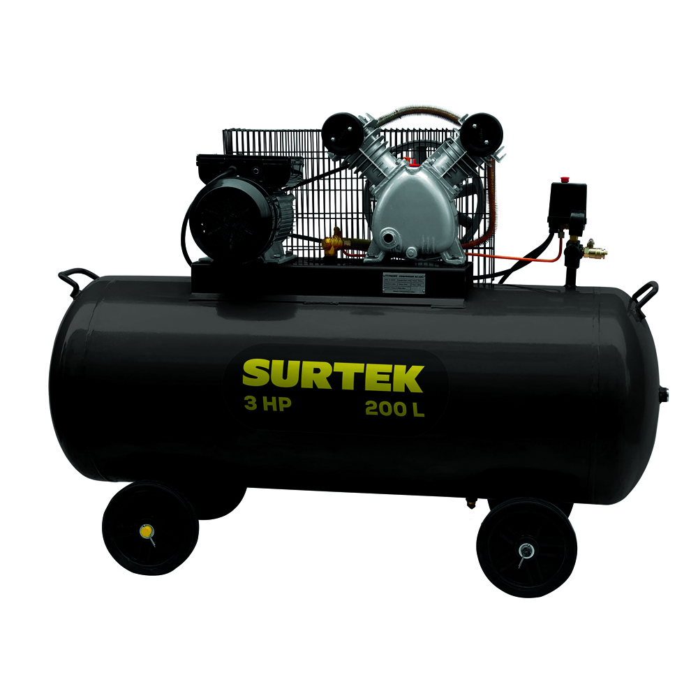 [COMP6200B] Compresor de aire eléctrico con transmisión de banda 200 Lt 3 HP 127 V