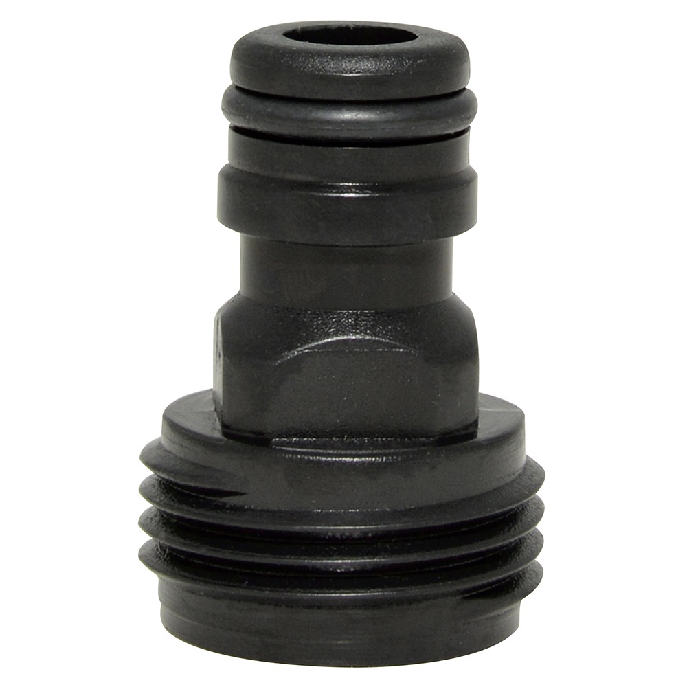 [130384] Conector para manguera de riego con sistema click 3/4" macho