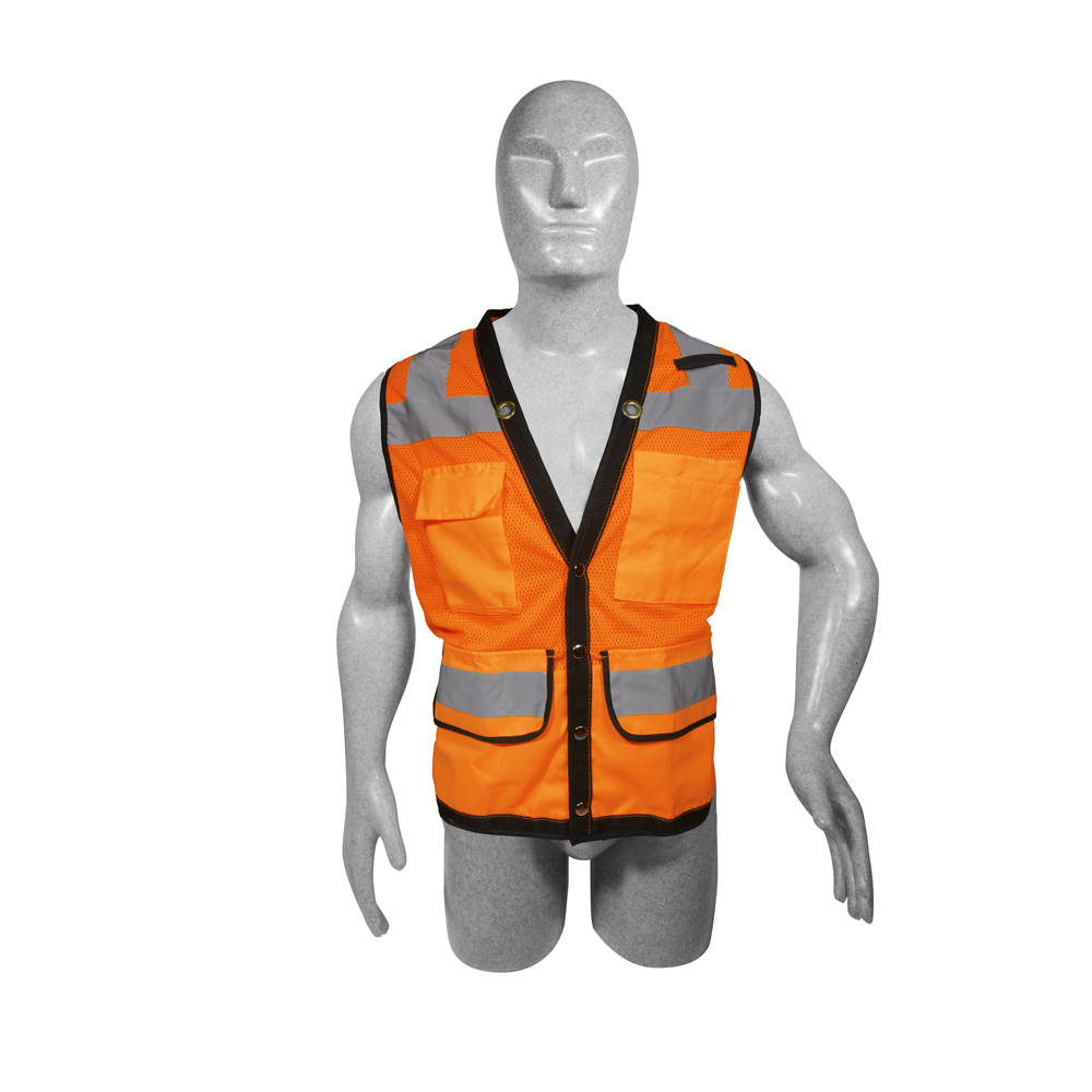 Chaleco de seguridad tipo supervisor cerrado de alta visibilidad naranja unitalla