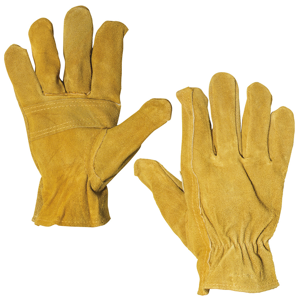 Guantes tipo soldador de piel de carnaza con forro interno puño largo
