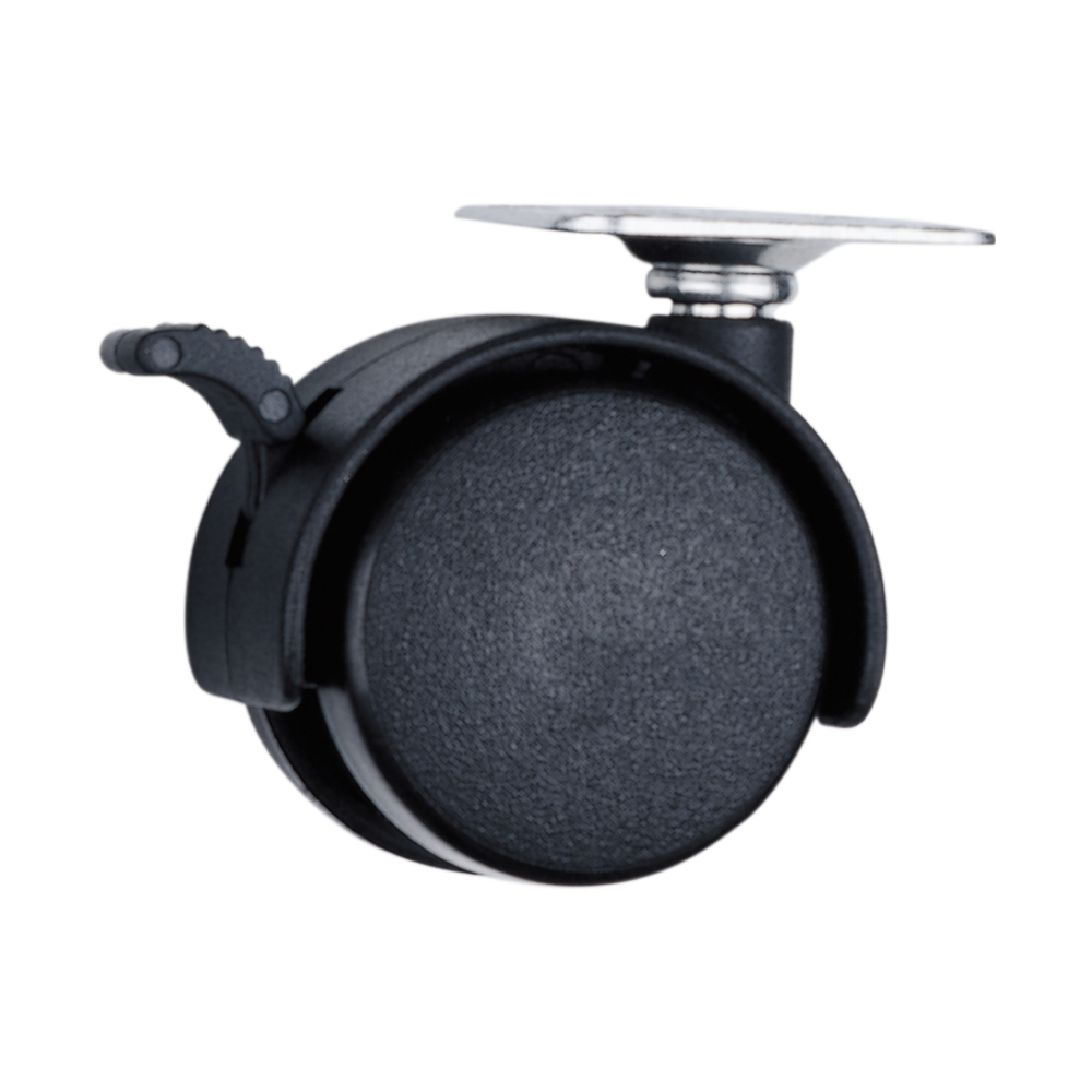 Rodaja tipo yoyo con placa con freno 40 mm