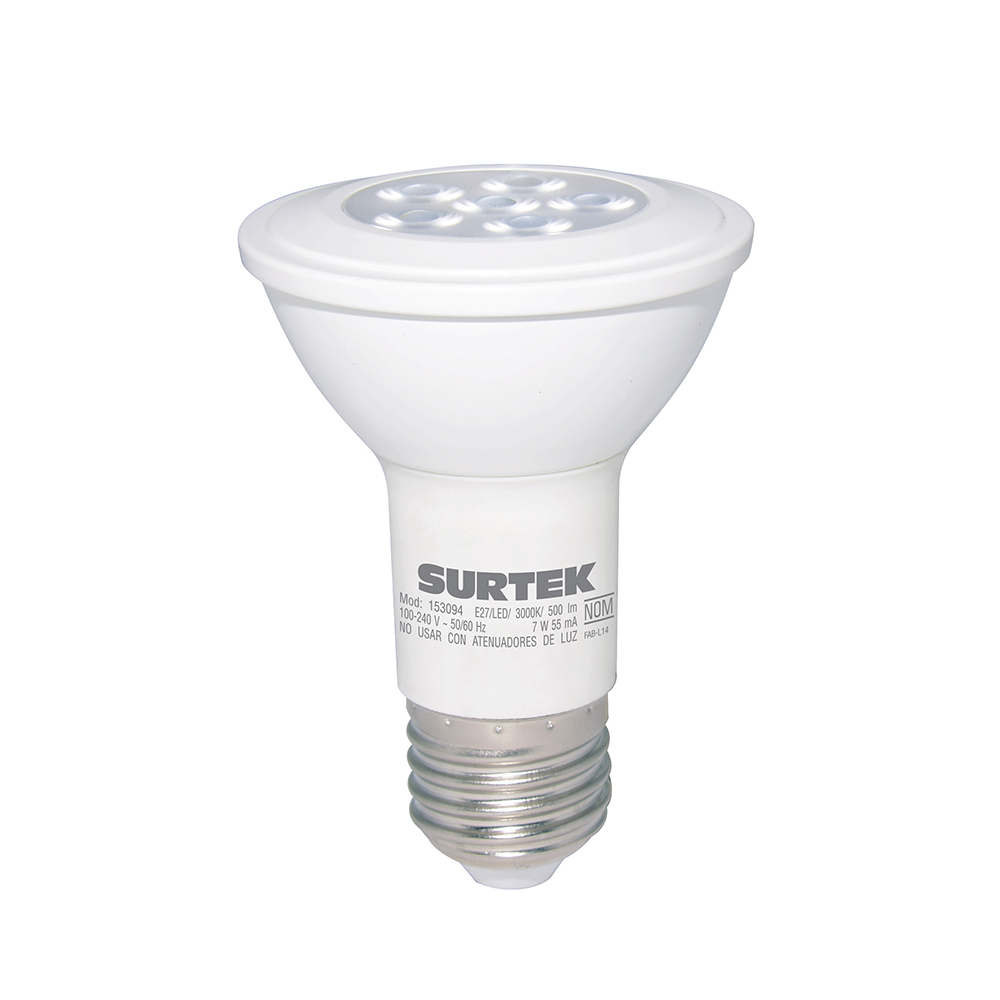 Lámpara de LED Tipo PAR20, 7 W luz cálida