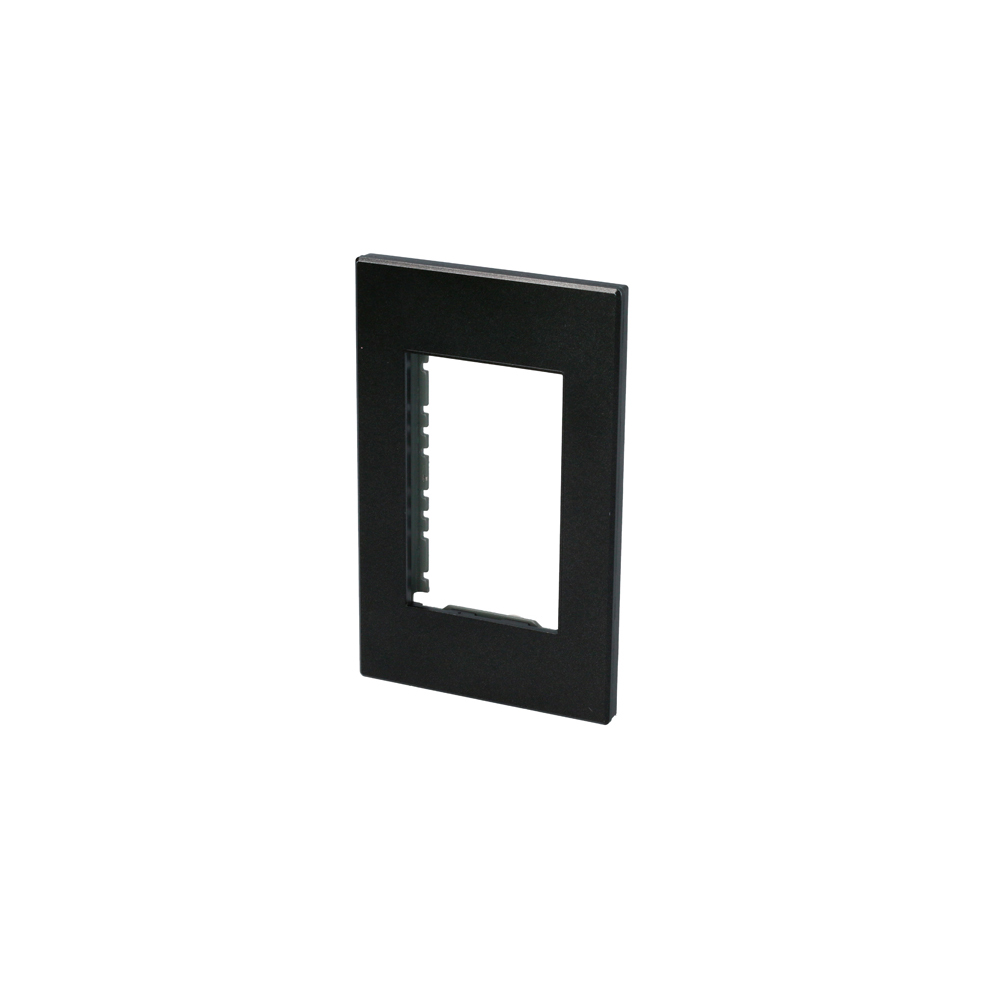 Placa 1 módulo 1/1, línea Premium, color negro
