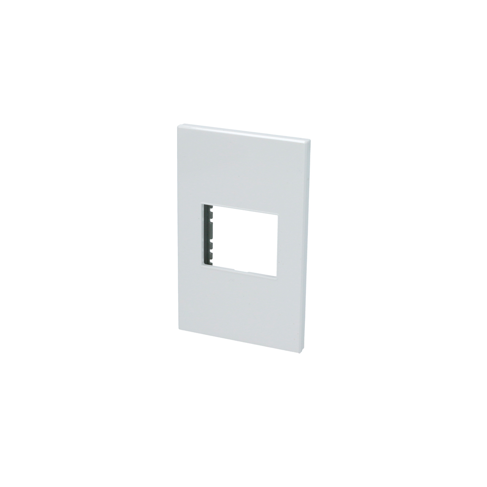 Placa 1 módulo 1/2, línea Premium, color blanco