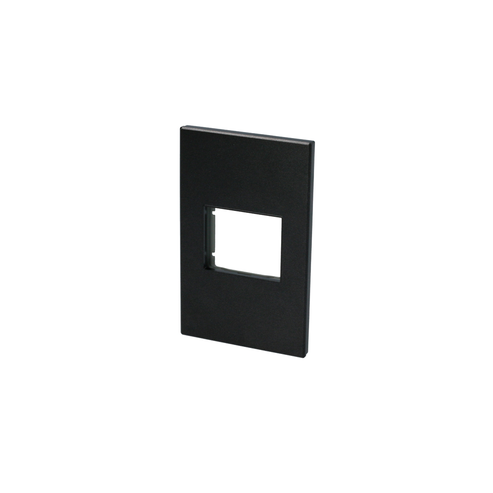 Placa 1 módulo 1/2, línea Premium, color negro