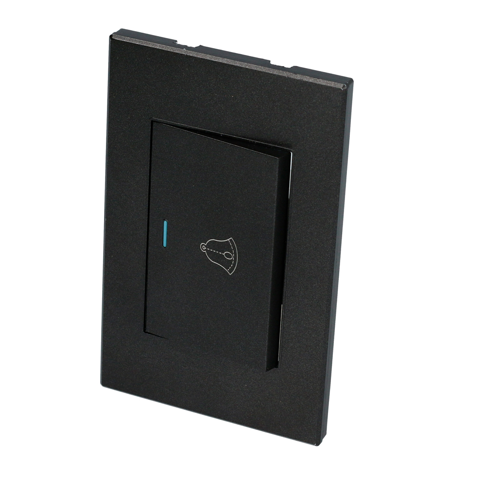 Placa para timbre 1/1, línea Premium, color negro