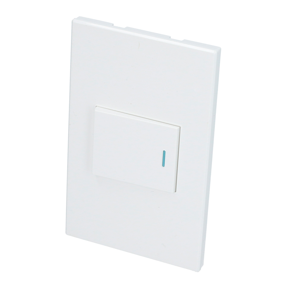 [P620B] Placa 1 Switch 1/2, línea Premium, color blanco