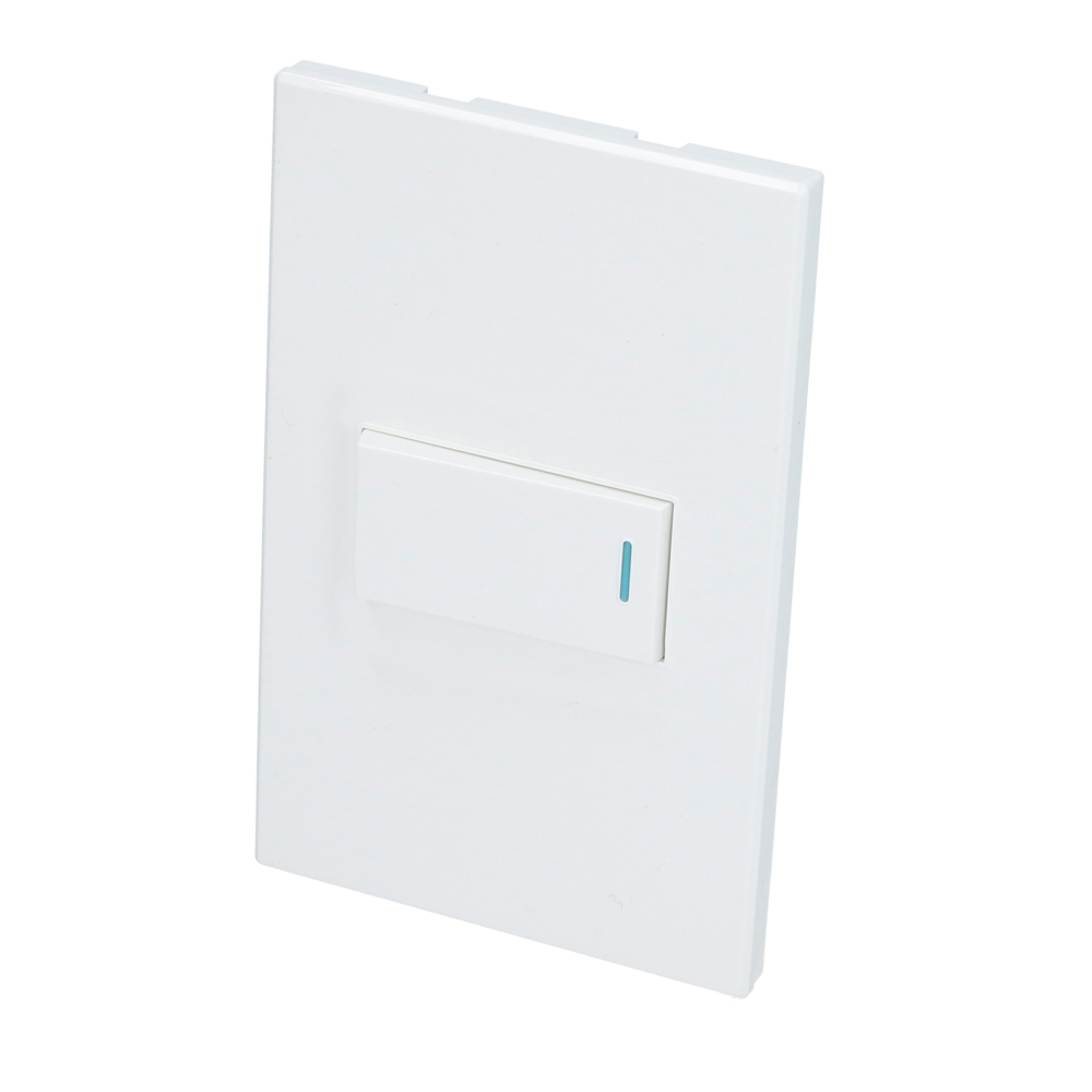 Placa 1 Switch 1/3, línea Premium, color blanco