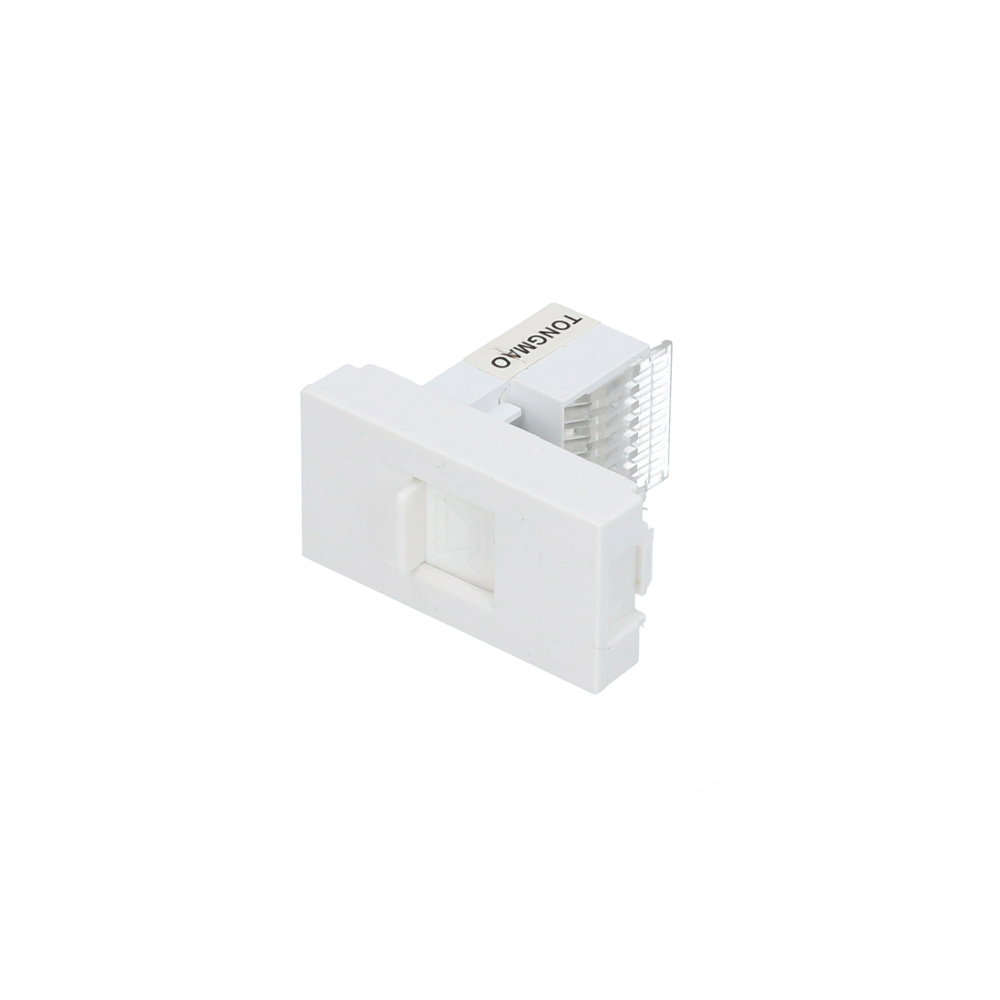 Toma para teléfono 1/3, línea Premium, color blanco
