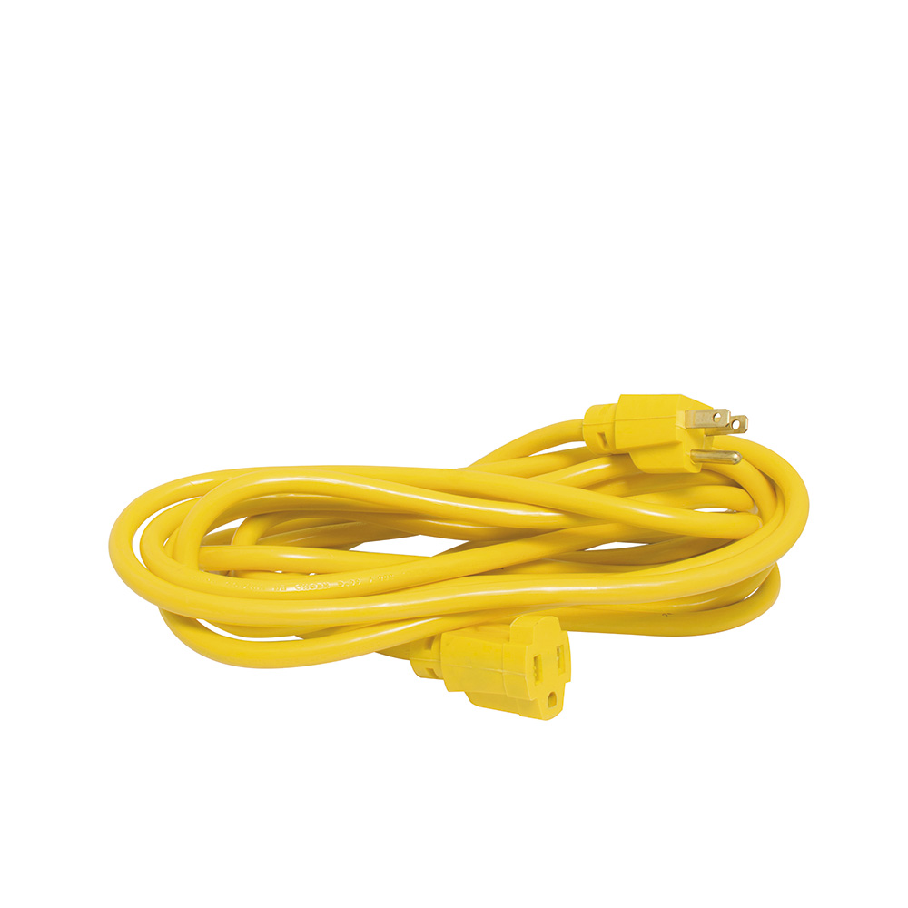Extensión eléctrica aterrizada color amarillo, 15 m