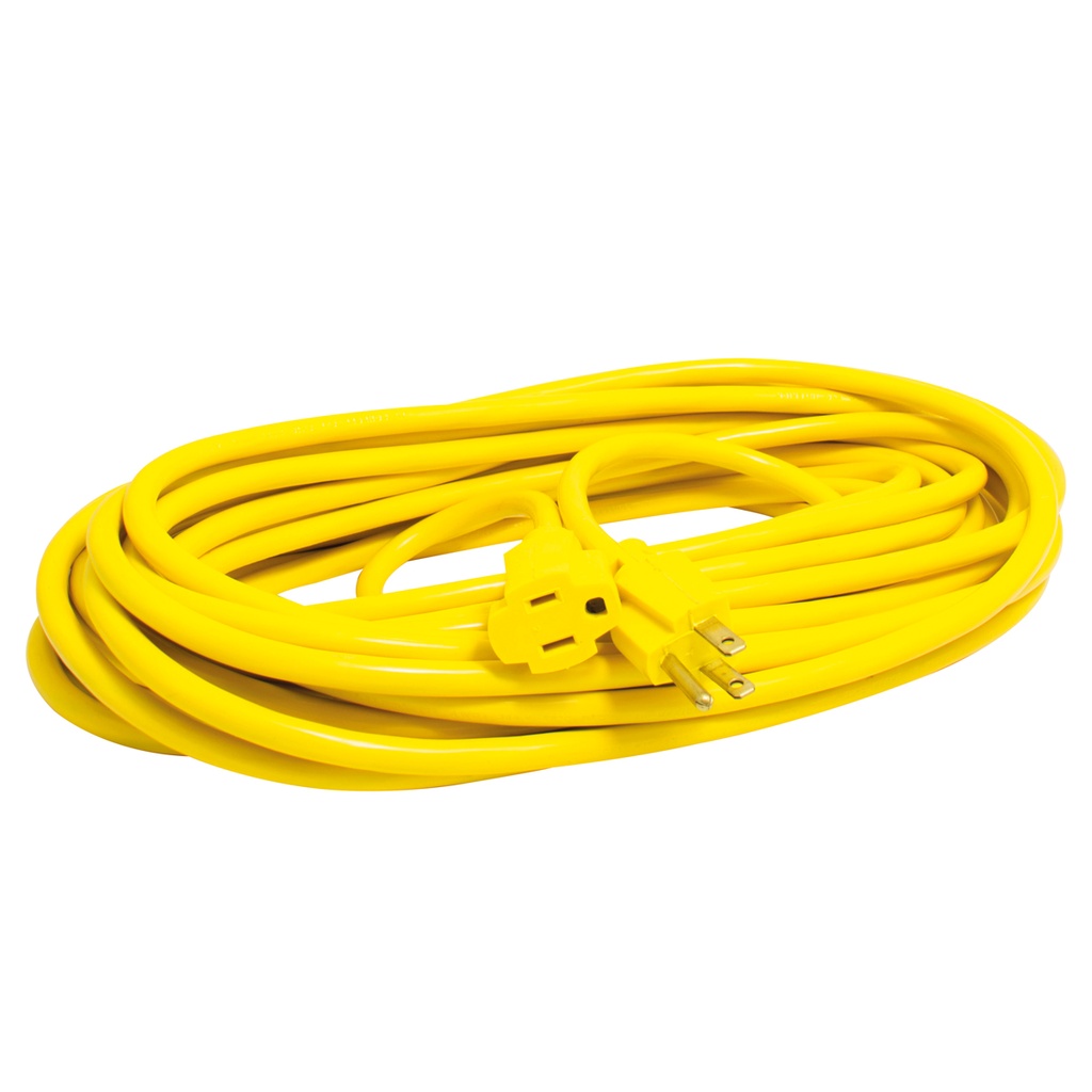 Extensión eléctrica aterrizada color amarillo, 5 m