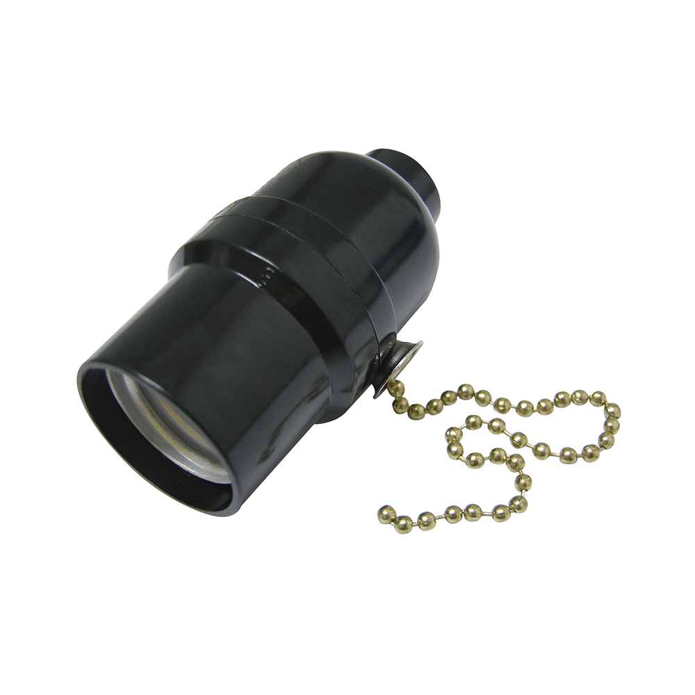 Potalámpara con cadena, color negro