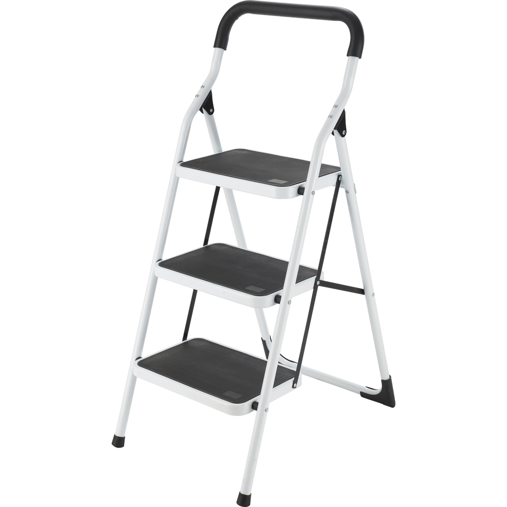 Escalera plegables tipo taburete de acero con 3 peldaños