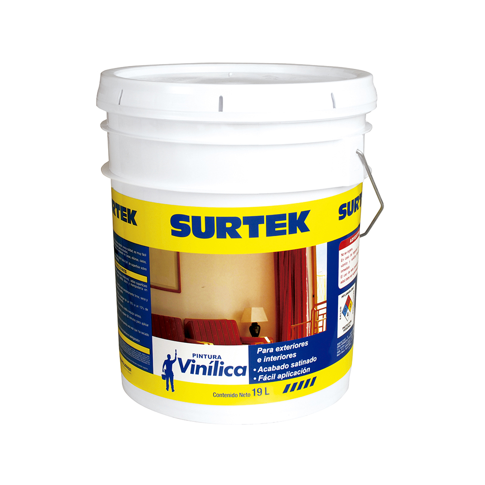 Cubeta de pintura vinílica 19 Lt color azul marillo