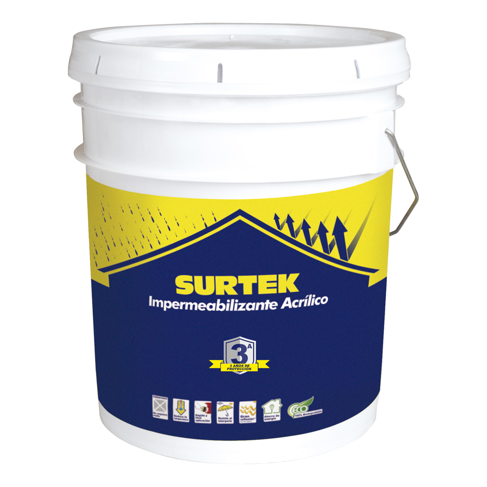 Cubeta de impermeabilizante 19 Lt color rojo óxido con protección de 3 años