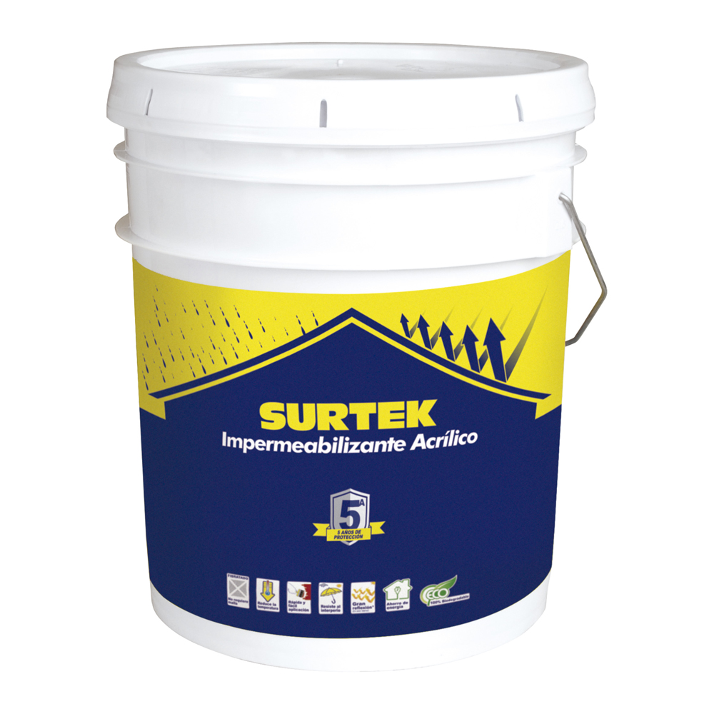Cubeta de impermeabilizante 19 Lt color rojo óxido con protección de 5 años