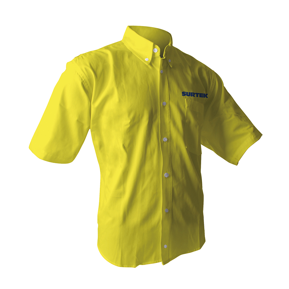 Camisa de manga corta para caballero, color amarillo talla CH