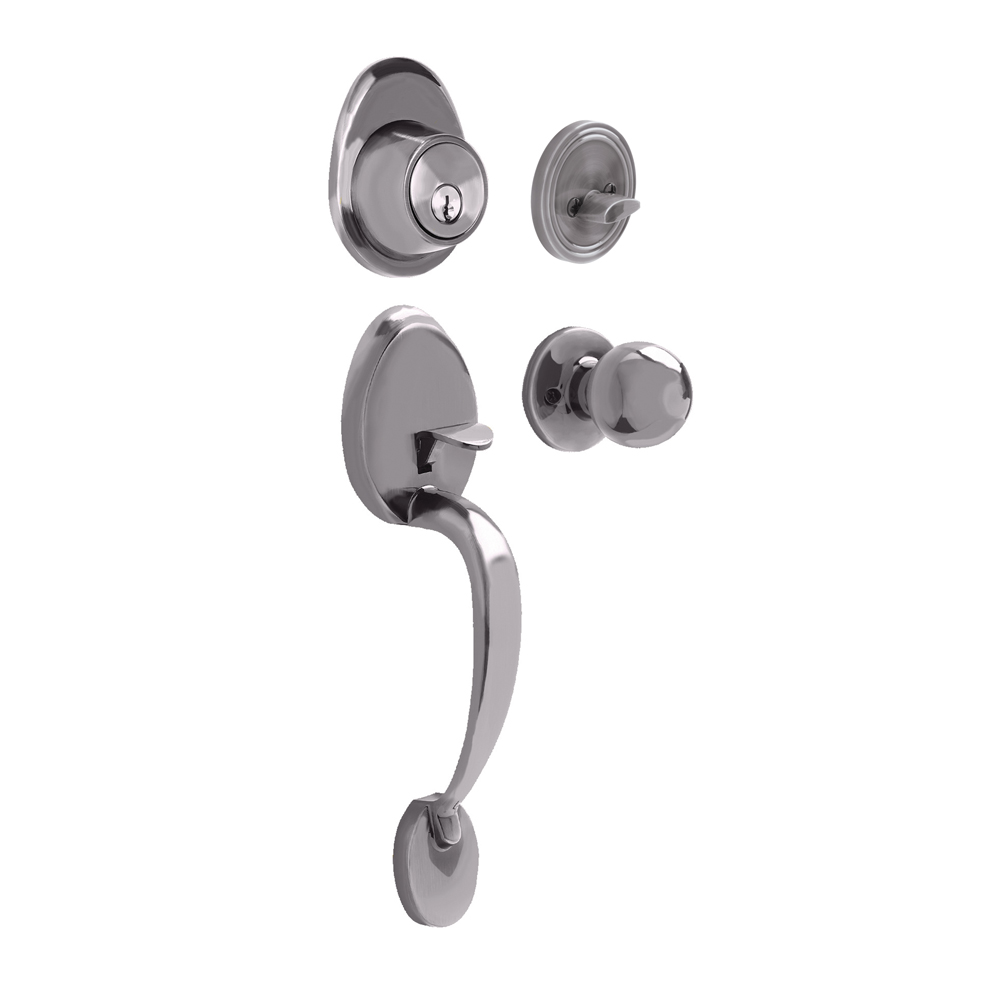 Gatillo ovalado sólido para entrada función sencilla,  níquel satinado, visual