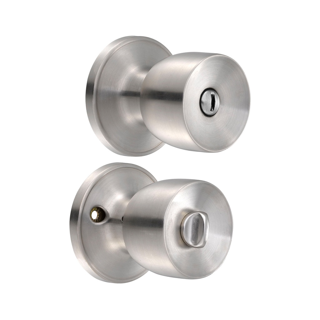 Pomo tubular copa recta función baño, latón antiguo, llave estándar, blíster