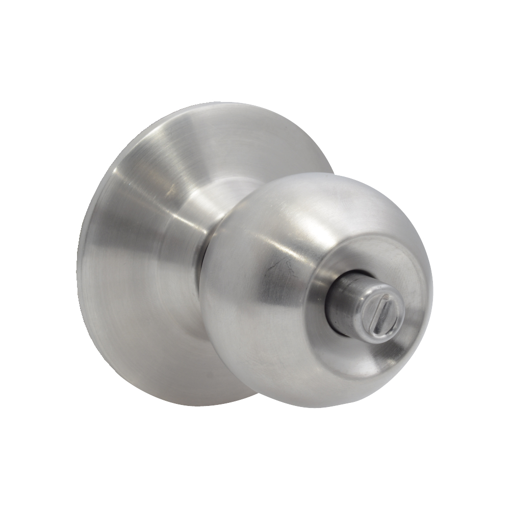 Pomo cilíndrico bola función entrada, acero inoxidable, llave estándar, blíster