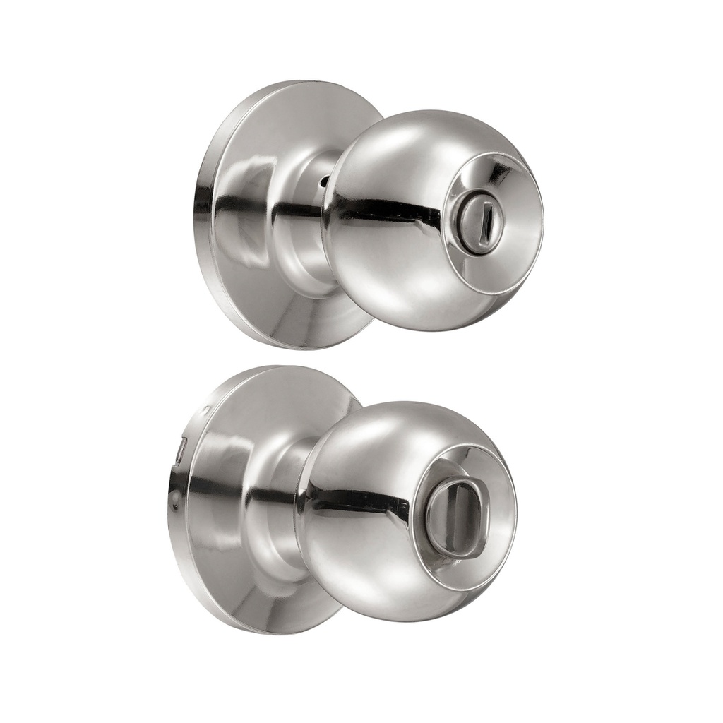Pomo tubular bola función baño, acero inoxidable, llave estándar, blíster