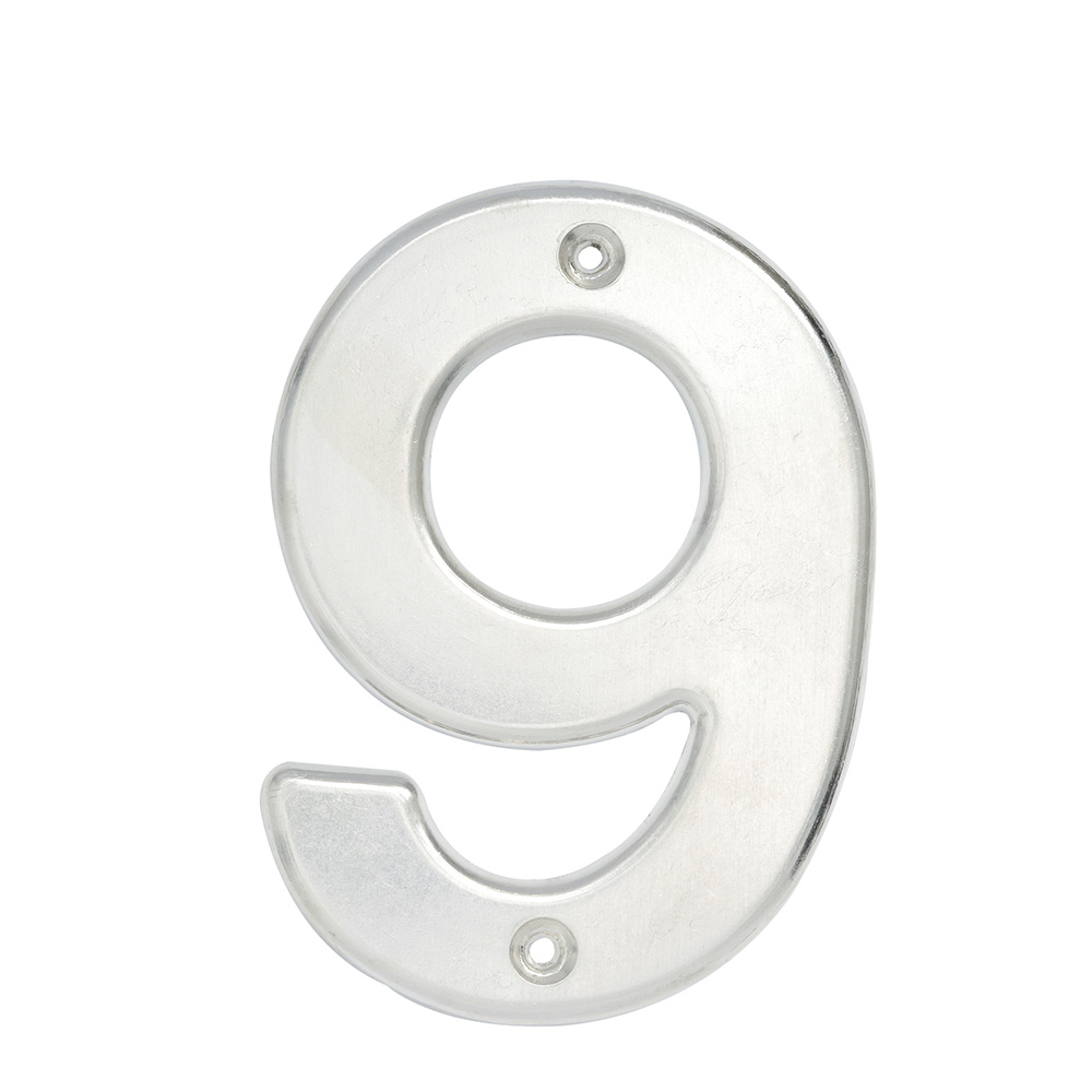 Número 9 bold 4" níquel satinado