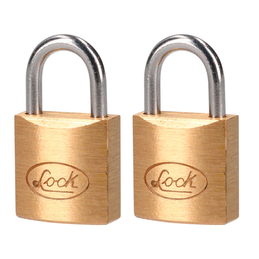Juego de 2 candados de latón cortos 20 mm, llave estándar