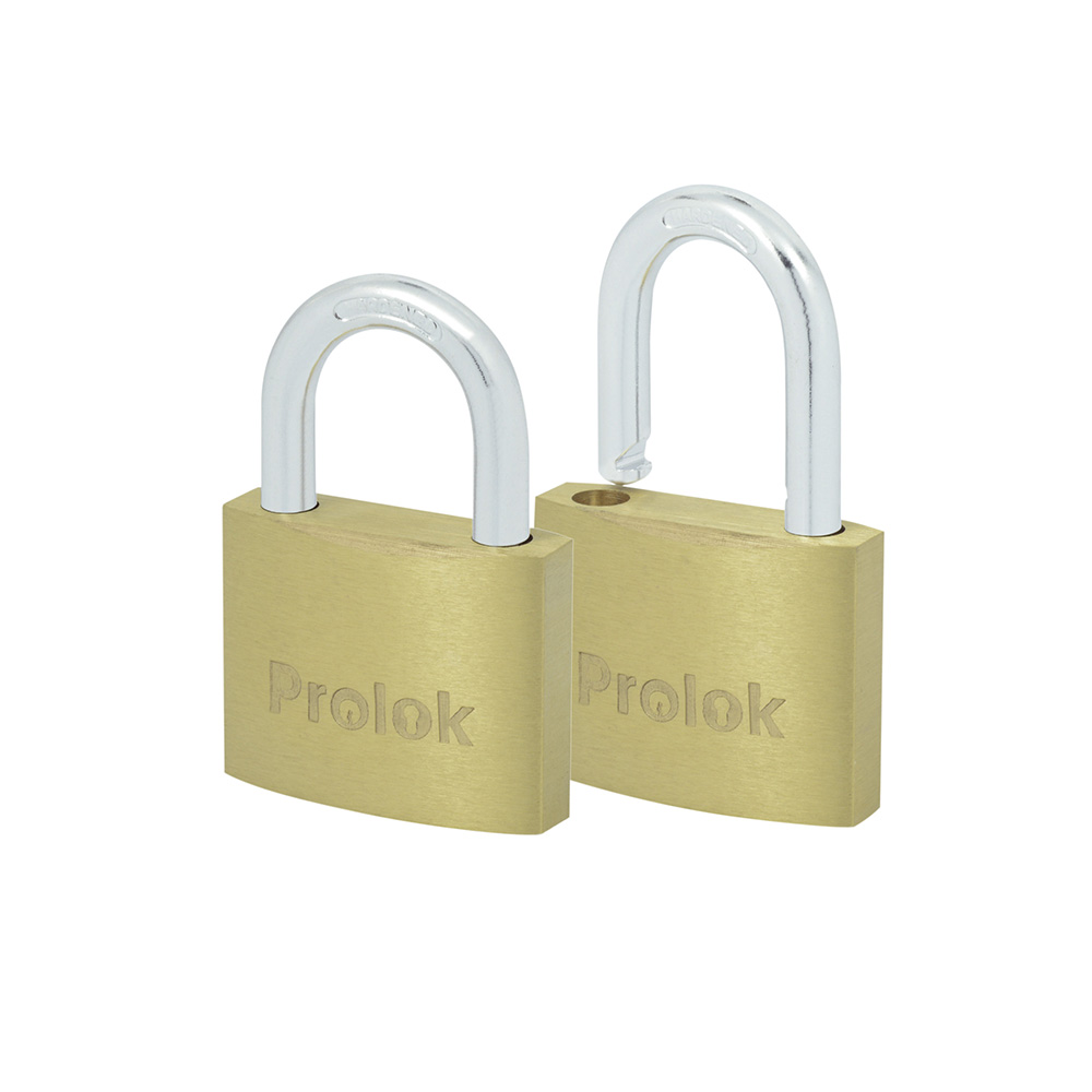 Juego de 2 candados de latón cortos 40 mm, llave estándar