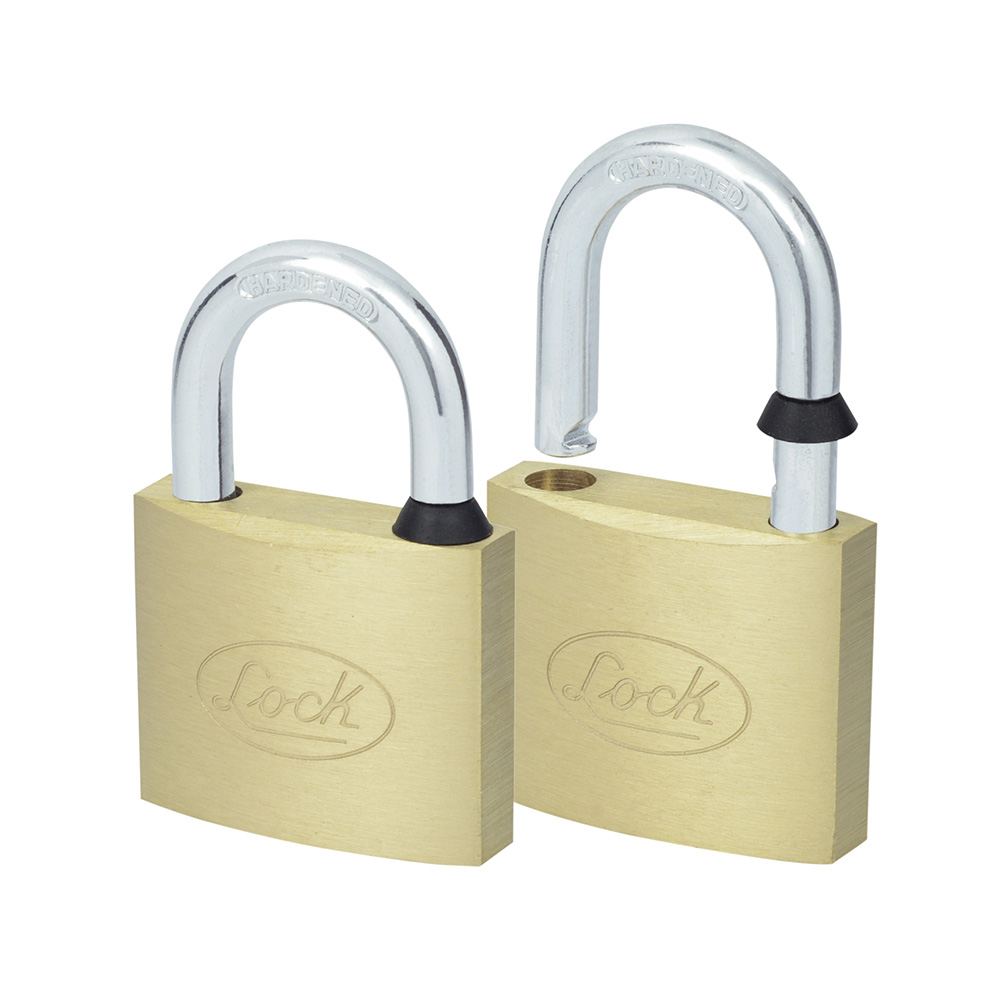 Juego de 2 candados de latón cortos 40 mm, llave estándar