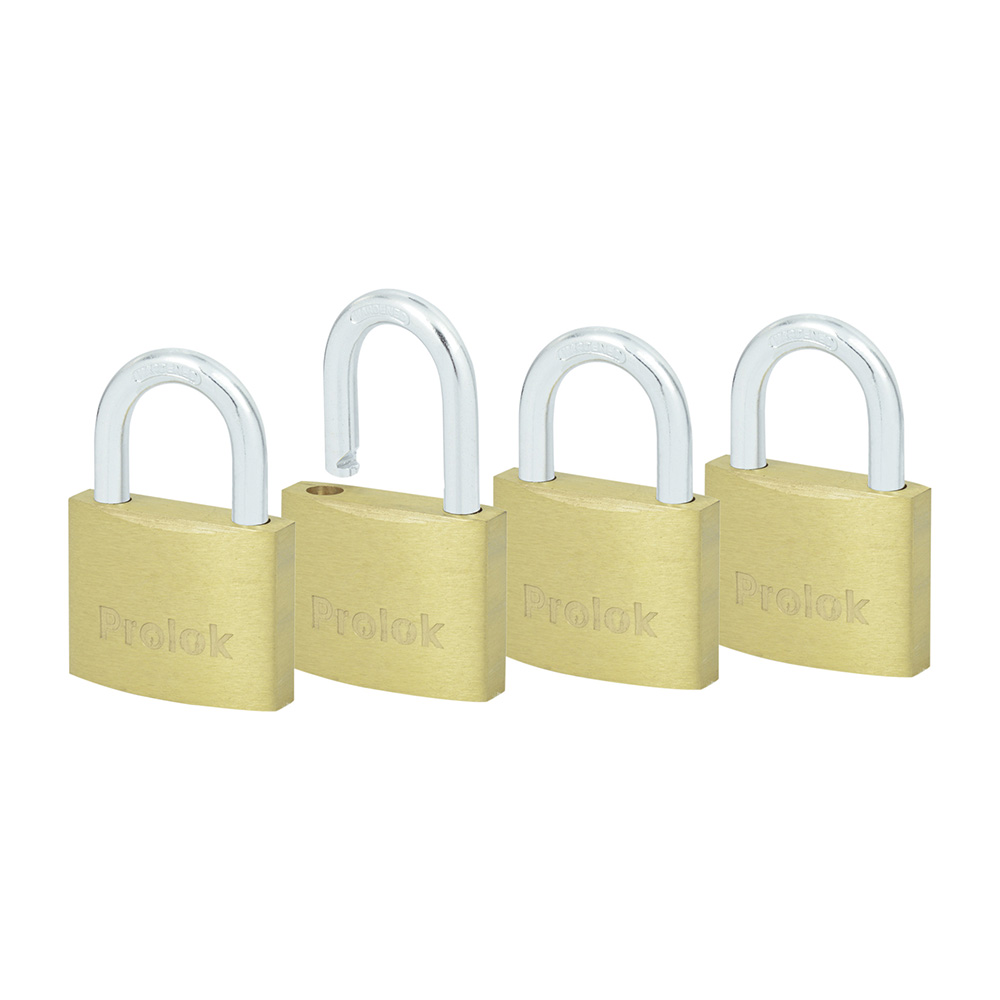 Juego de 4 candados de latón cortos 40 mm, llave estándar