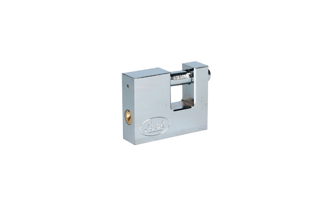 Candado de acero para cortina 70 mm, cromo satinado, llave estándar
