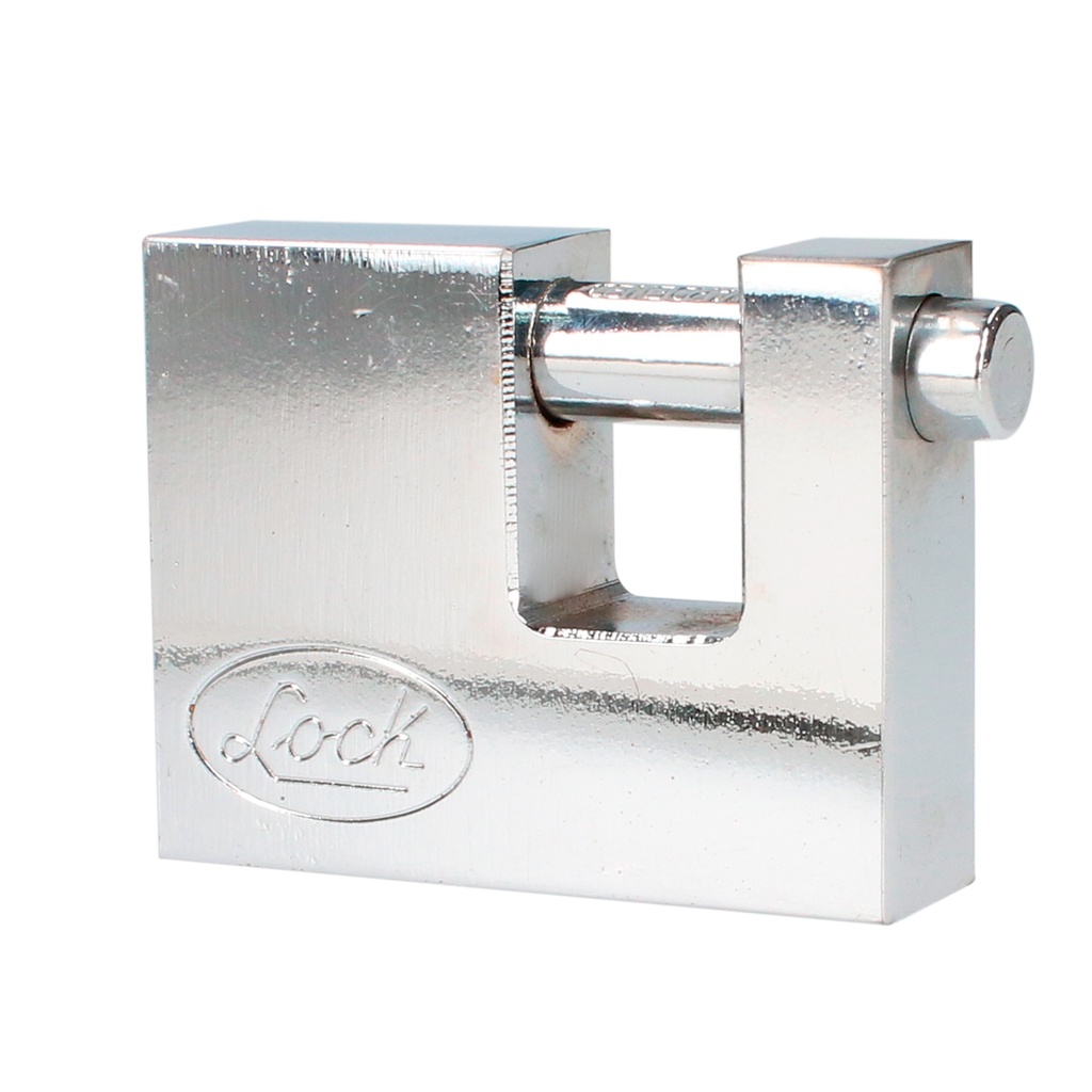 Candado de acero para cortina 70 mm, cromo satinado, llave tetra