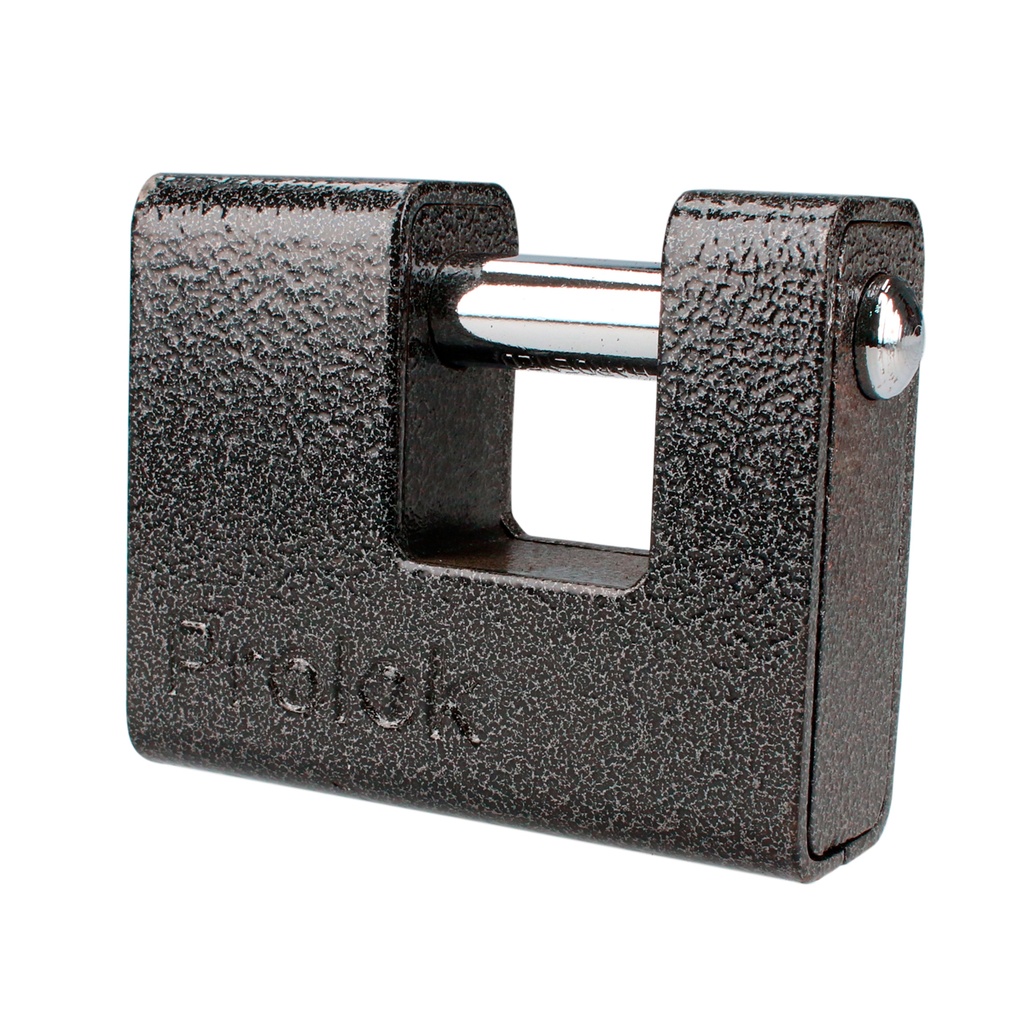 [P19C80] Candado de hierro para cortina 80 mm, negro, llave estándar