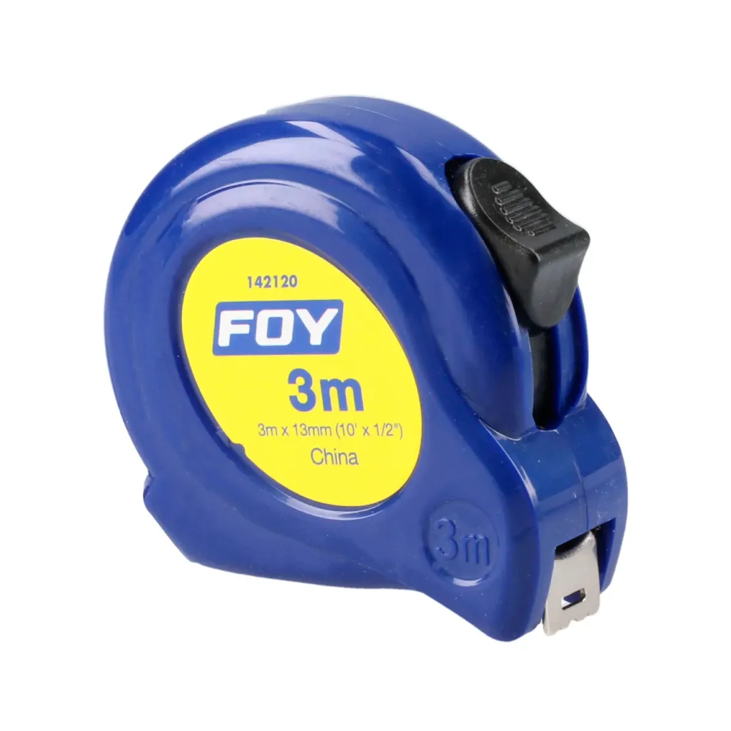 Flexómetro con carcasa de plástico azul 3 m x 1/2"