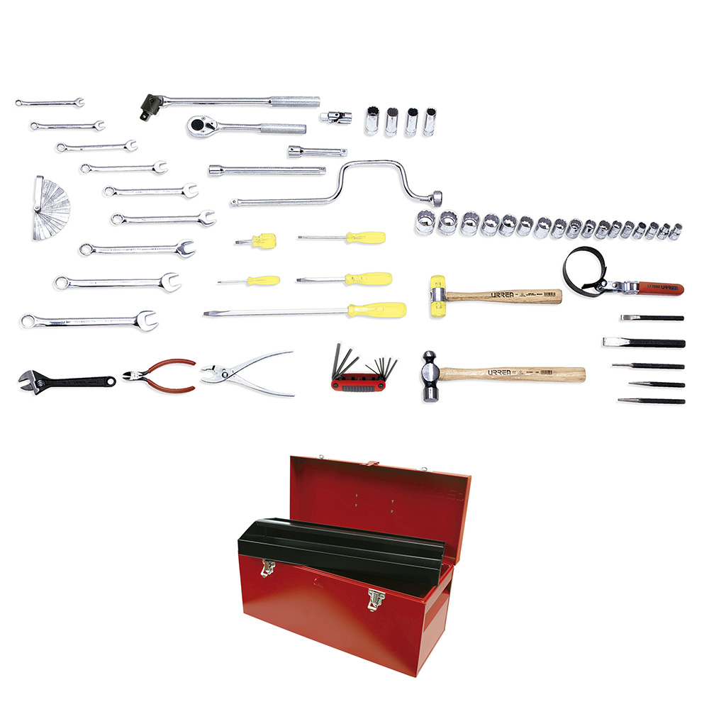 Juego básico automotriz en pulgadas, 55 piezas con caja D6