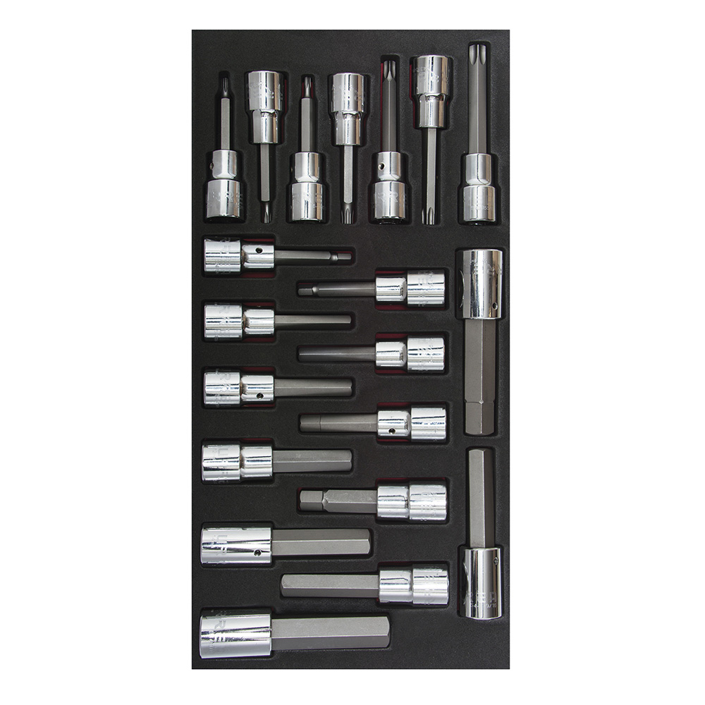 [CH110] Juego de dados cuadro de 1/2" varias puntas, 20 piezas