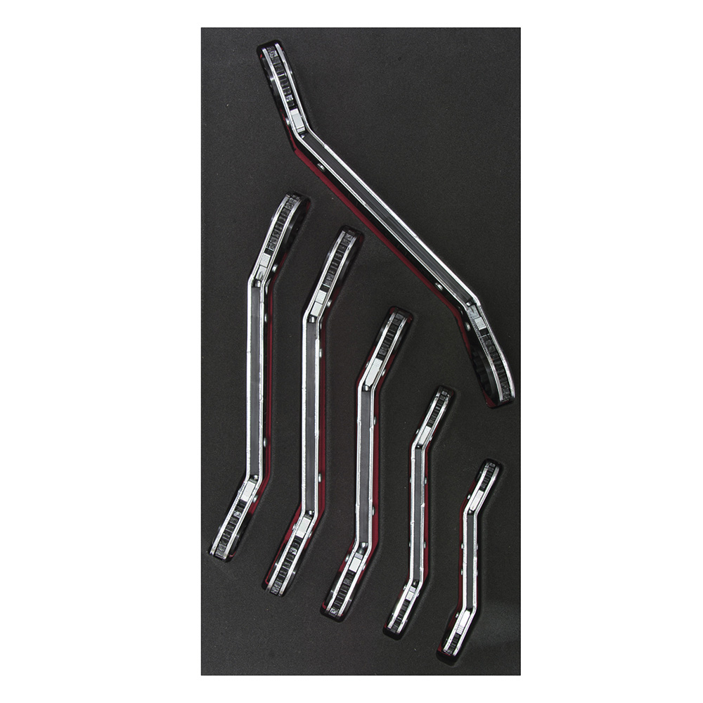 [CH112] Juego de 6 llaves de matraca acodadas en pulgadas