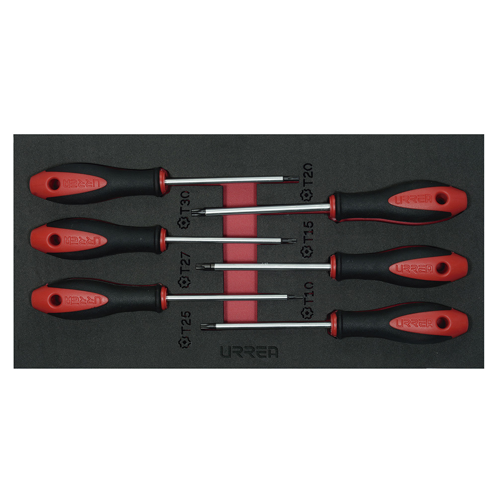 [CH129] Juego de destornilladores mango bimaterial punta Torx, 6 piezas